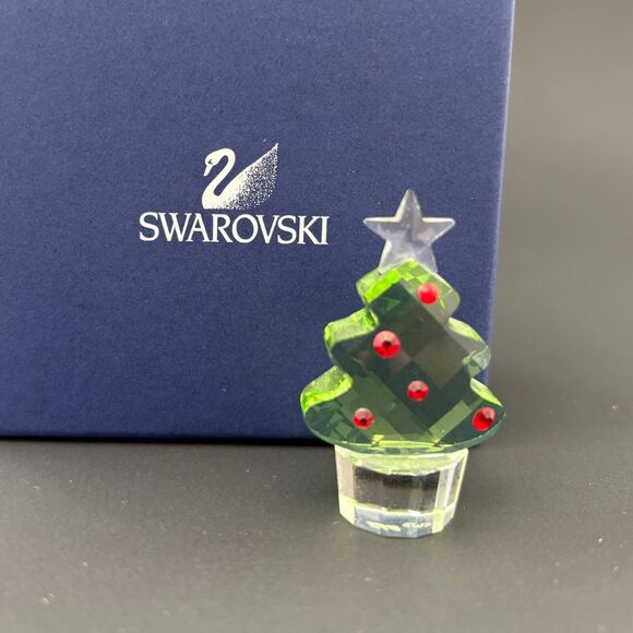 Swarovski Crystal Felix Small Christmas Figurine Tree Box Retired Small 872199 - Picture 1 of 8